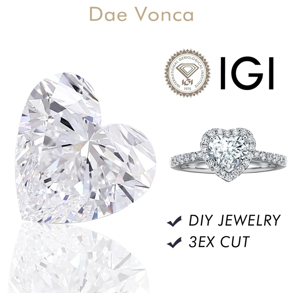 Heart Cut Lab-Grown Diamond DEF 0.5-3.0ct Loose Diamond CVD/HPHT VVS1 IGI Certificate Diamond For Fine Jewelry Made
Heart Cut Lab-Grown Diamond DEF 0.5-3.0ct Loose Diamond CVD/HPHT VVS1 IGI Certificate Diamond For Fine Jewelry Made