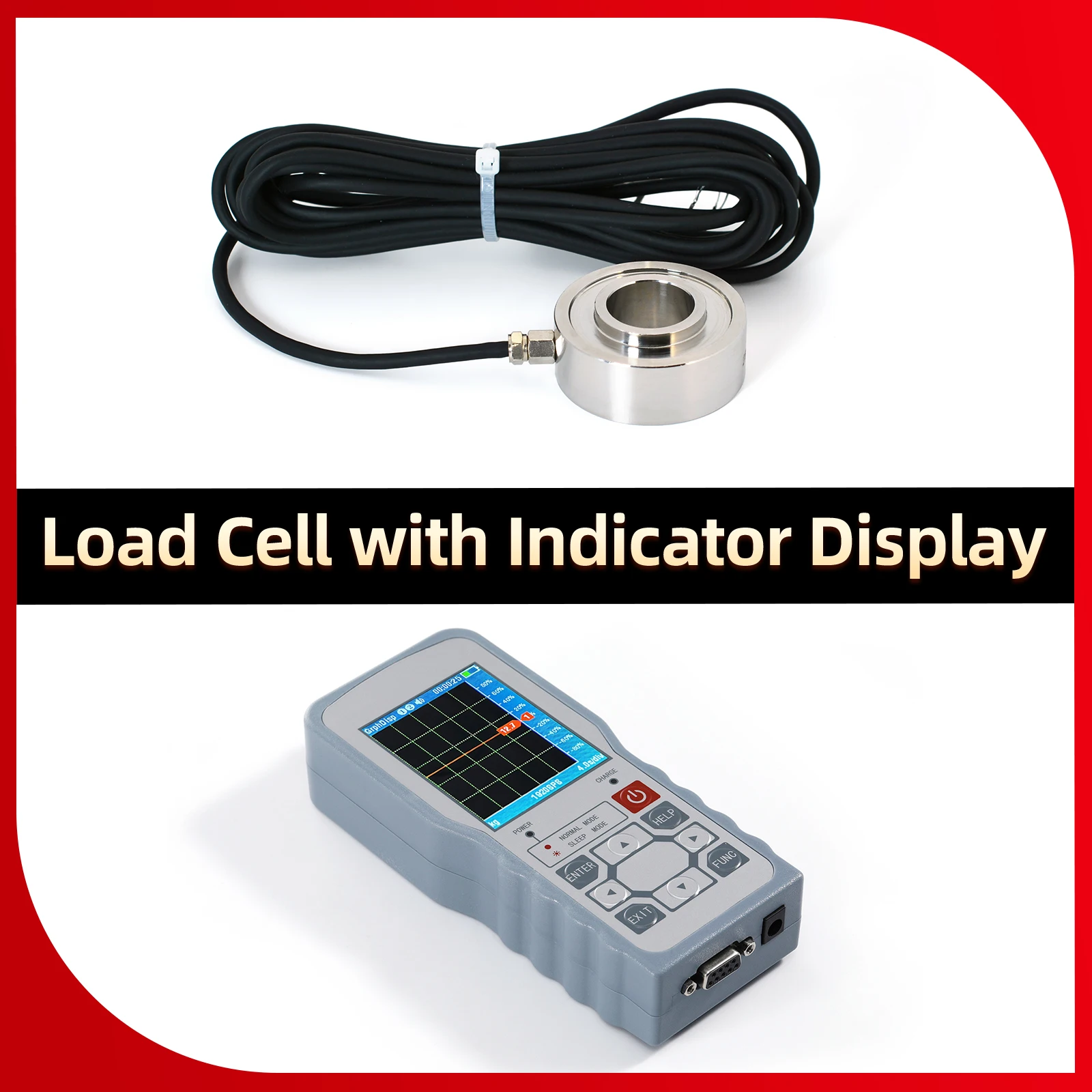 Ring force Load Cell Sensor+Digital Force,Stainless Steel,Test Pressure,High Precision,Multiple Alarm Modes,50KG 100KG 200KG
Ring force Load Cell Sensor+Digital Force,Stainless Steel,Test Pressure,High Precision,Multiple Alarm Modes,50KG 100KG 200KG