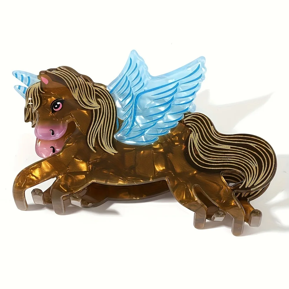 1Pc Hair Clip Pegasus Hair Grabber Elegant Horse Wings Cute Cartoon Animal Pattern Non-Slip Ponytail Holder, Horse Accessories
1Pc Hair Clip Pegasus Hair Grabber Elegant Horse Wings Cute Cartoon Animal Pattern Non-Slip Ponytail Holder, Horse Accessories