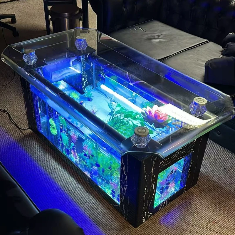 Мини-стол для аквариума, прозрачный стеклянный журнальный столик для гостиной, небольшого пространства
Мини-стол для аквариума, прозрачный стеклянный журнальный столик для гостиной, небольшого пространства