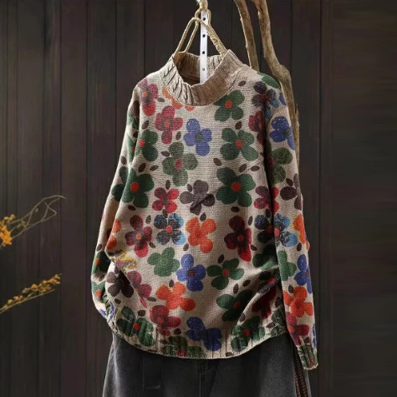 Women Long Sleeve Casual Sweaters New Arrival 2025 Spring Vintage Style Floral Pattern Loose Female Knitted Pullovers M450
Women Long Sleeve Casual Sweaters New Arrival 2025 Spring Vintage Style Floral Pattern Loose Female Knitted Pullovers M450