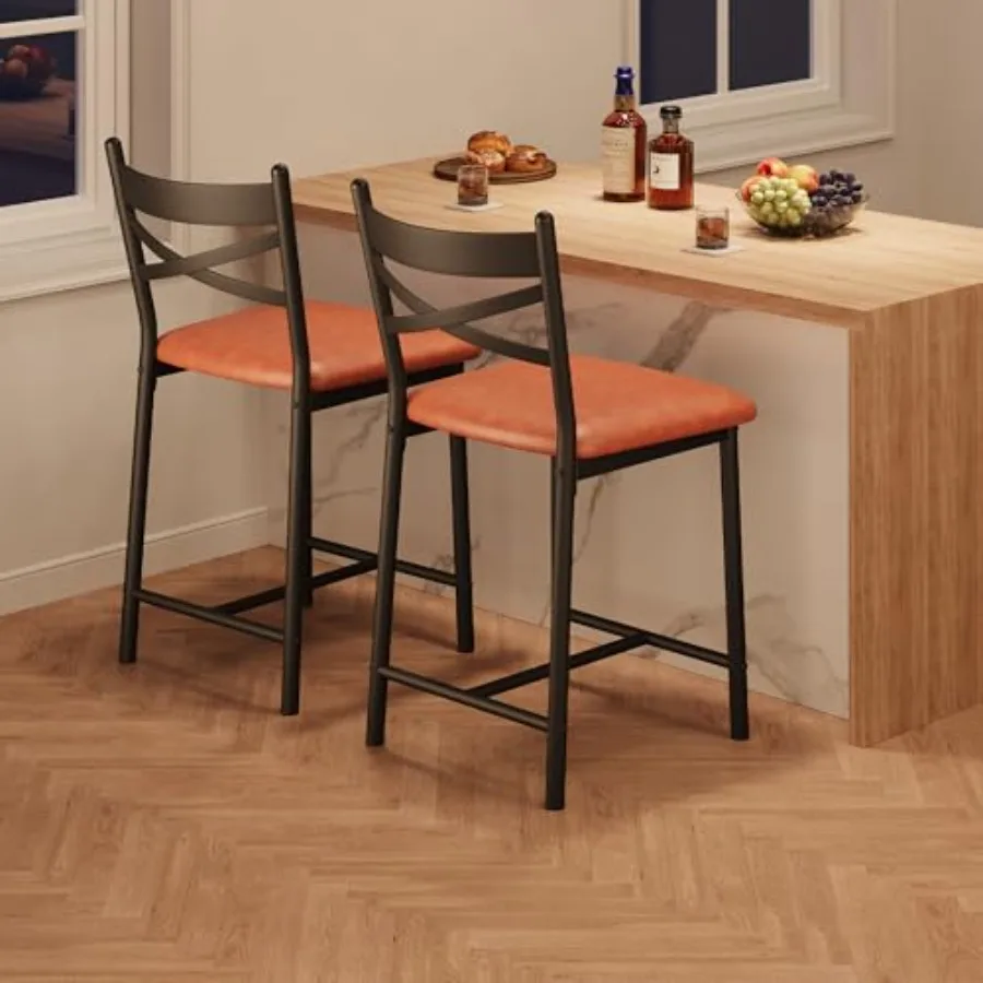 24" Counter Height Bar Stools Set of 2, Upholstered Bar Chairs with Back, Thick Cushion, Counter Height Barstools for Kitchen I
24" Counter Height Bar Stools Set of 2, Upholstered Bar Chairs with Back, Thick Cushion, Counter Height Barstools for Kitchen I