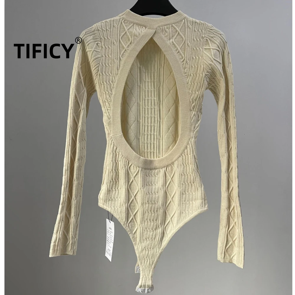 Big Backless Sexy Knitted Sweater Jumpsuit Women Autumn and Winter Slimming and Slim Fitting Base Shirt Bodysuits Top
Big Backless Sexy Knitted Sweater Jumpsuit Women Autumn and Winter Slimming and Slim Fitting Base Shirt Bodysuits Top