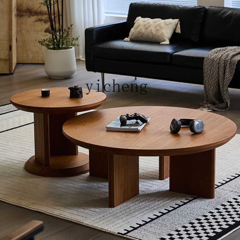 XL medieval solid wood teak round coffee table retro living room home child and mother coffee table combination
XL medieval solid wood teak round coffee table retro living room home child and mother coffee table combination