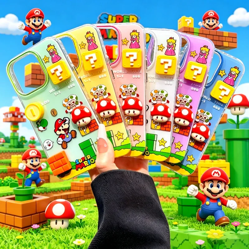 HOT Kawaii Mario Phone Case Block Style Cartoon 3D Game Design for IPhone 17 16 15 Pro Max Lovely Color Matching Holiday Gift
HOT Kawaii Mario Phone Case Block Style Cartoon 3D Game Design for IPhone 17 16 15 Pro Max Lovely Color Matching Holiday Gift