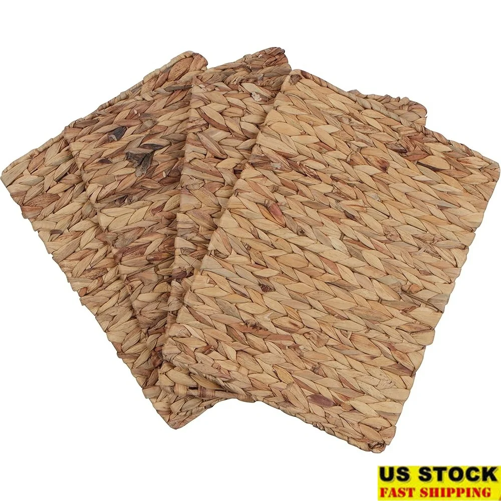 Natural Water Hyacinth Woven Placemats Set of 4 Indoor Outdoor Use Sturdy Wicker Rectangular Table Mats Dining Events
Natural Water Hyacinth Woven Placemats Set of 4 Indoor Outdoor Use Sturdy Wicker Rectangular Table Mats Dining Events