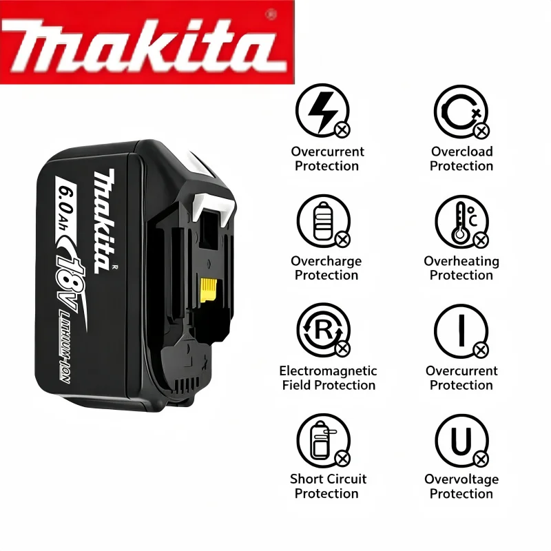 Authentic 18V 6.0Ah Li-ion Battery, Universal Compatibility with Makita BL1860 BL1430, Steady Current for Multiple Power Tools
Authentic 18V 6.0Ah Li-ion Battery, Universal Compatibility with Makita BL1860 BL1430, Steady Current for Multiple Power Tools