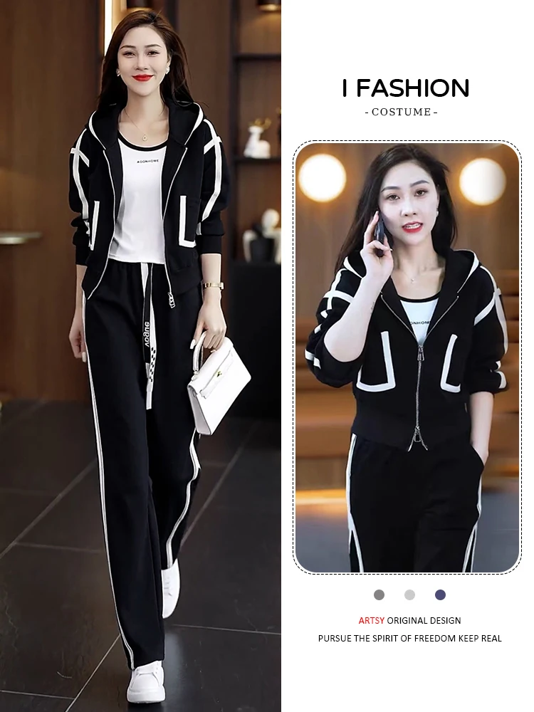 Spring 2026 Casual Sportswear Set Women Sli Anti-Aging Jaet High-End Wide Leg Pants Two-Piece Set Faionable Ensemble
Spring 2026 Casual Sportswear Set Women Sli Anti-Aging Jaet High-End Wide Leg Pants Two-Piece Set Faionable Ensemble