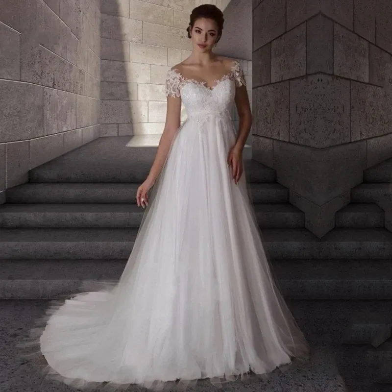 2025 Plus Size Wedding Dress Wedding Dress for Pregnant Women High Waist Short Sleeve Bridal Bride Gowns Vestidos De Noiva
2025 Plus Size Wedding Dress Wedding Dress for Pregnant Women High Waist Short Sleeve Bridal Bride Gowns Vestidos De Noiva