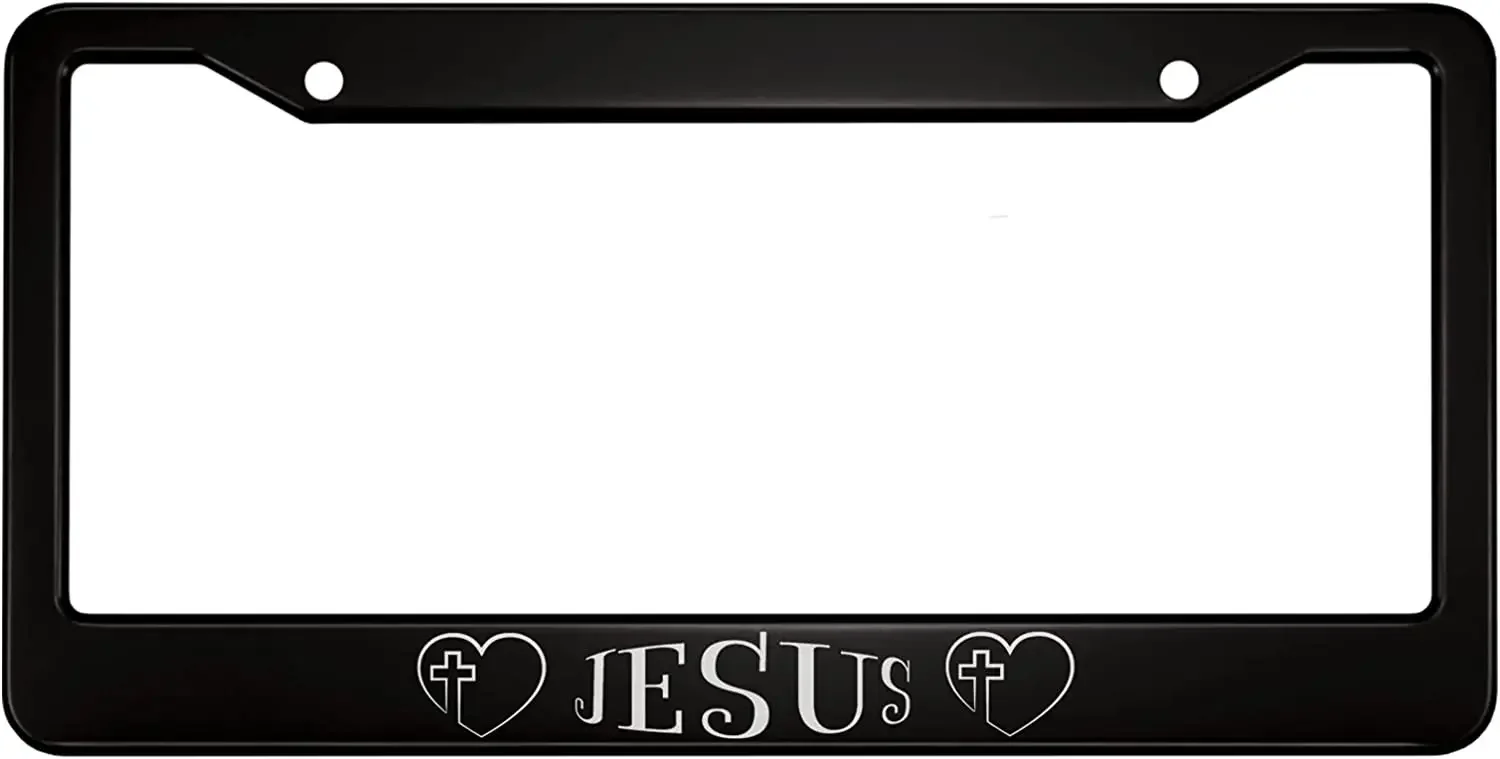 Jesus Aluminum License Plate Frame Cross In Love Heart Shape White Black Applicable To US Standard Car Metal Car Tag Frame
Jesus Aluminum License Plate Frame Cross In Love Heart Shape White Black Applicable To US Standard Car Metal Car Tag Frame