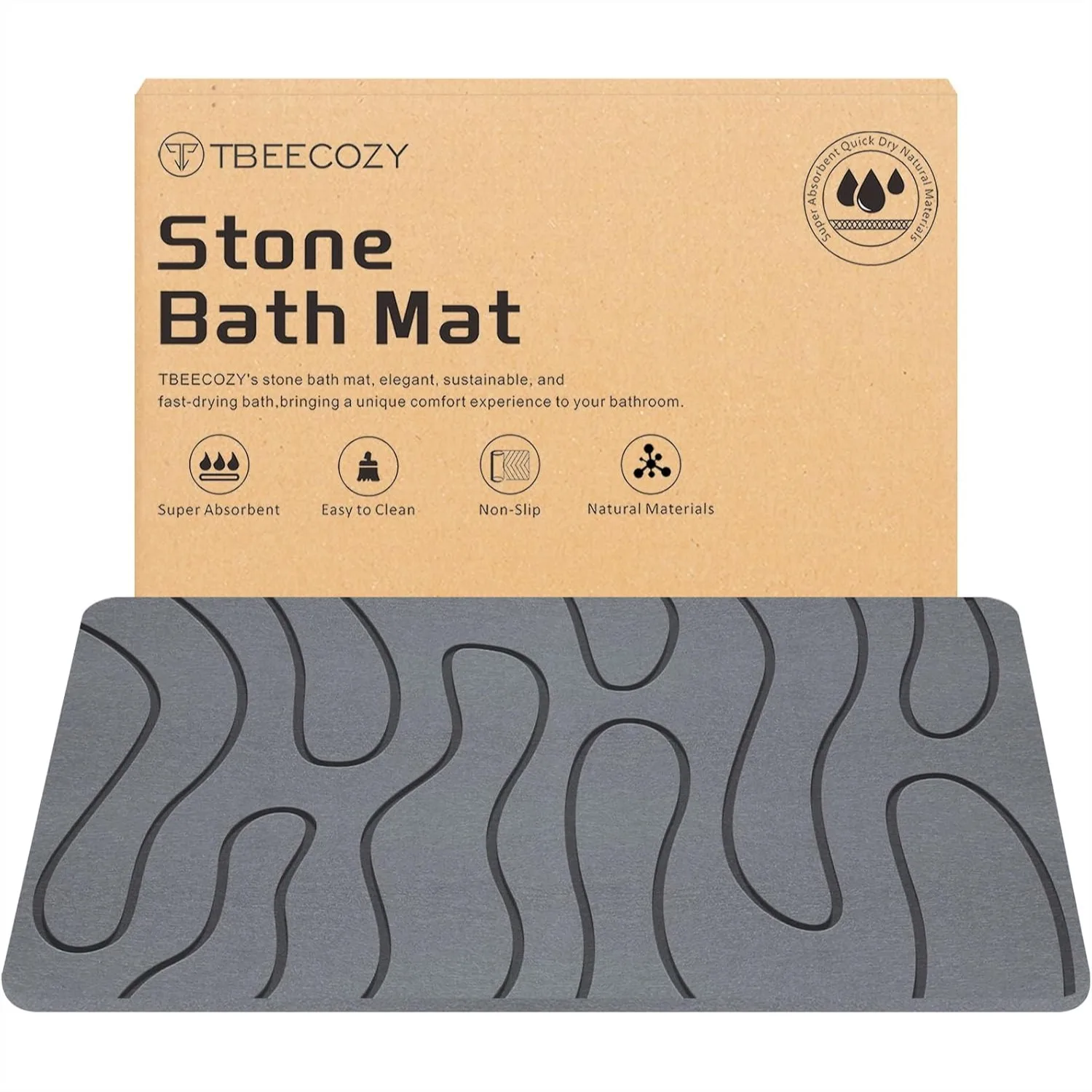 Stone Bath Mat, Diatomite Fast Drying Non Slip Shower Mat, Super Absorbent for Bathroom & Kitchen, Multi-Use as Pet Mat, Easy to
Stone Bath Mat, Diatomite Fast Drying Non Slip Shower Mat, Super Absorbent for Bathroom & Kitchen, Multi-Use as Pet Mat, Easy to