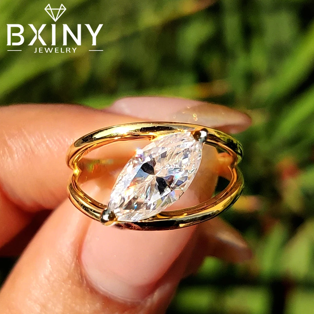 BXINY 1CT Marquise Moissanite Ring 925 Sterling Silver for Women Cross Double Band Wedding Engagement Gift Fine Jewelry with GRA
BXINY 1CT Marquise Moissanite Ring 925 Sterling Silver for Women Cross Double Band Wedding Engagement Gift Fine Jewelry with GRA