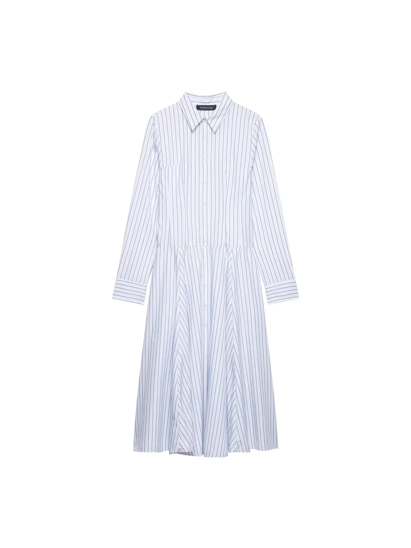 Withered New Women's Lapel Long Sleeved Shirt Style Striped Midi Dress
Withered New Women's Lapel Long Sleeved Shirt Style Striped Midi Dress
