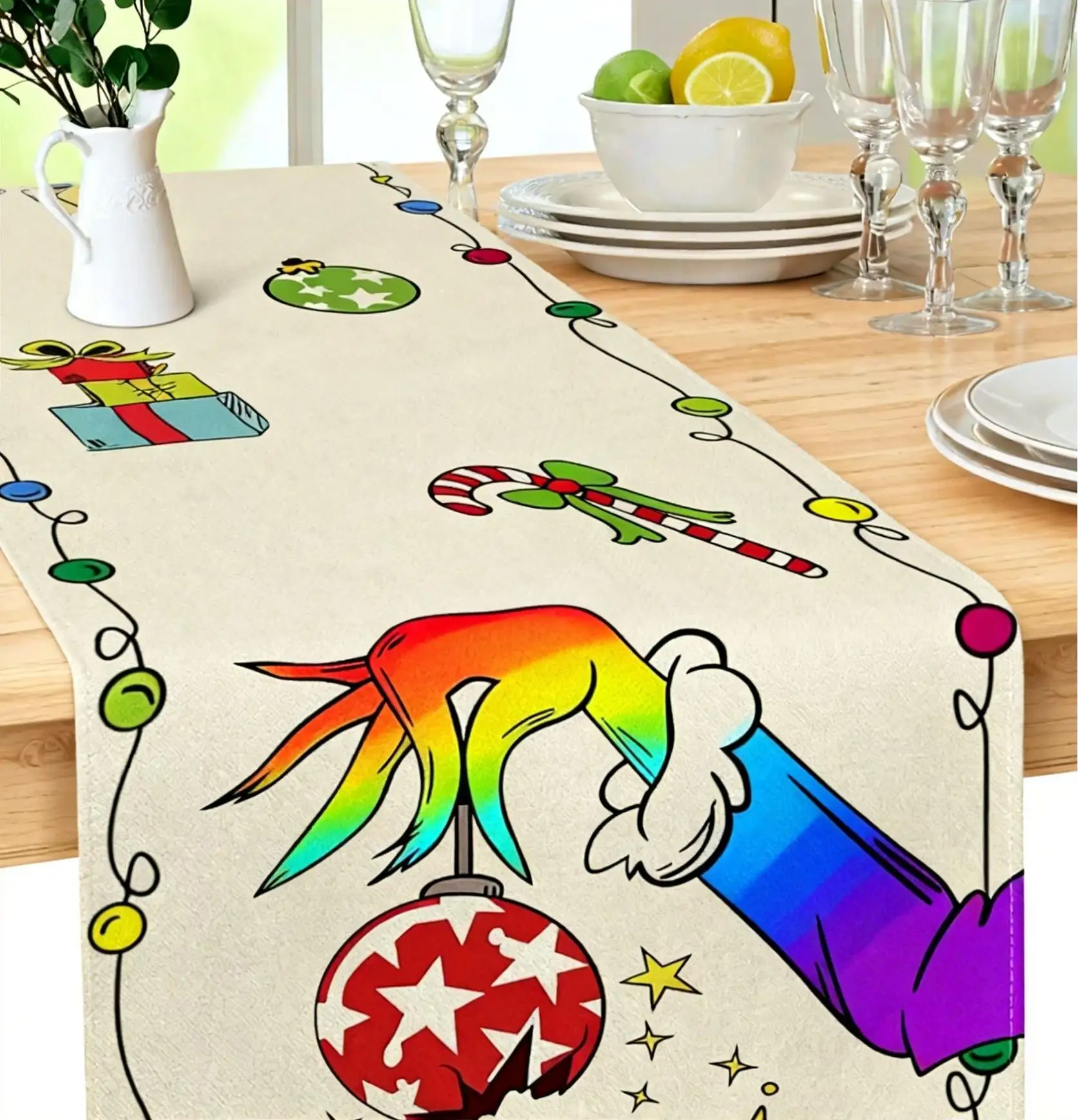 Colorful table flag - Christmas limited edition funny hand holding a light ball Christmas table flag polyester fiber table flag
Colorful table flag - Christmas limited edition funny hand holding a light ball Christmas table flag polyester fiber table flag