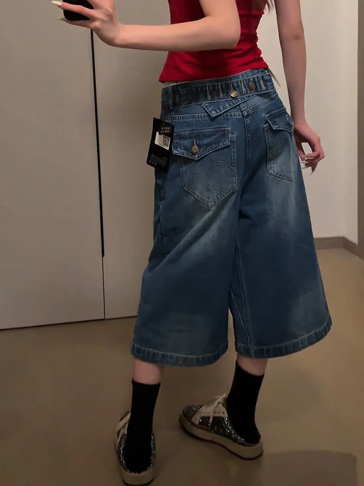 American Retro Street Paris Adjustable Buckle Denim Jeans Women Summer Spicy Loose Bf Lazy Style Seven-Quarter Middle Pants
American Retro Street Paris Adjustable Buckle Denim Jeans Women Summer Spicy Loose Bf Lazy Style Seven-Quarter Middle Pants