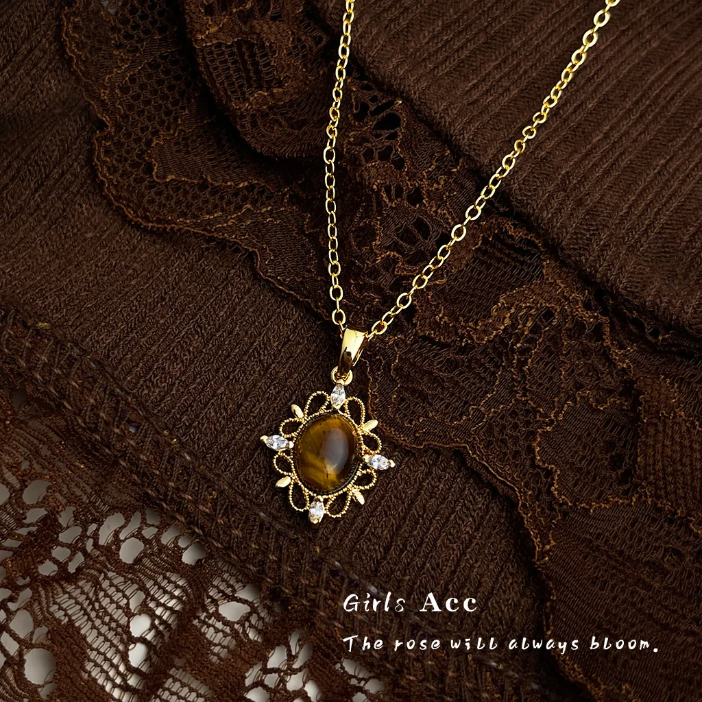 Bohemian Vintage Tiger Eye Pendant Necklace Luxury Zircon Collar Chain Unique Mid-Century Modern Minimalist Jewelry Accessories
Bohemian Vintage Tiger Eye Pendant Necklace Luxury Zircon Collar Chain Unique Mid-Century Modern Minimalist Jewelry Accessories