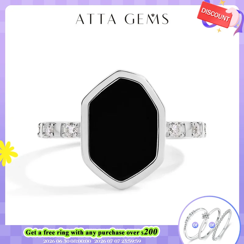 ATTAGEMS Hexagon Black Onyx Rings for Women Men Moissanite Side Edge S925 Silver 18K White Gold Plated Party Daily Jewelry Gifts
ATTAGEMS Hexagon Black Onyx Rings for Women Men Moissanite Side Edge S925 Silver 18K White Gold Plated Party Daily Jewelry Gifts