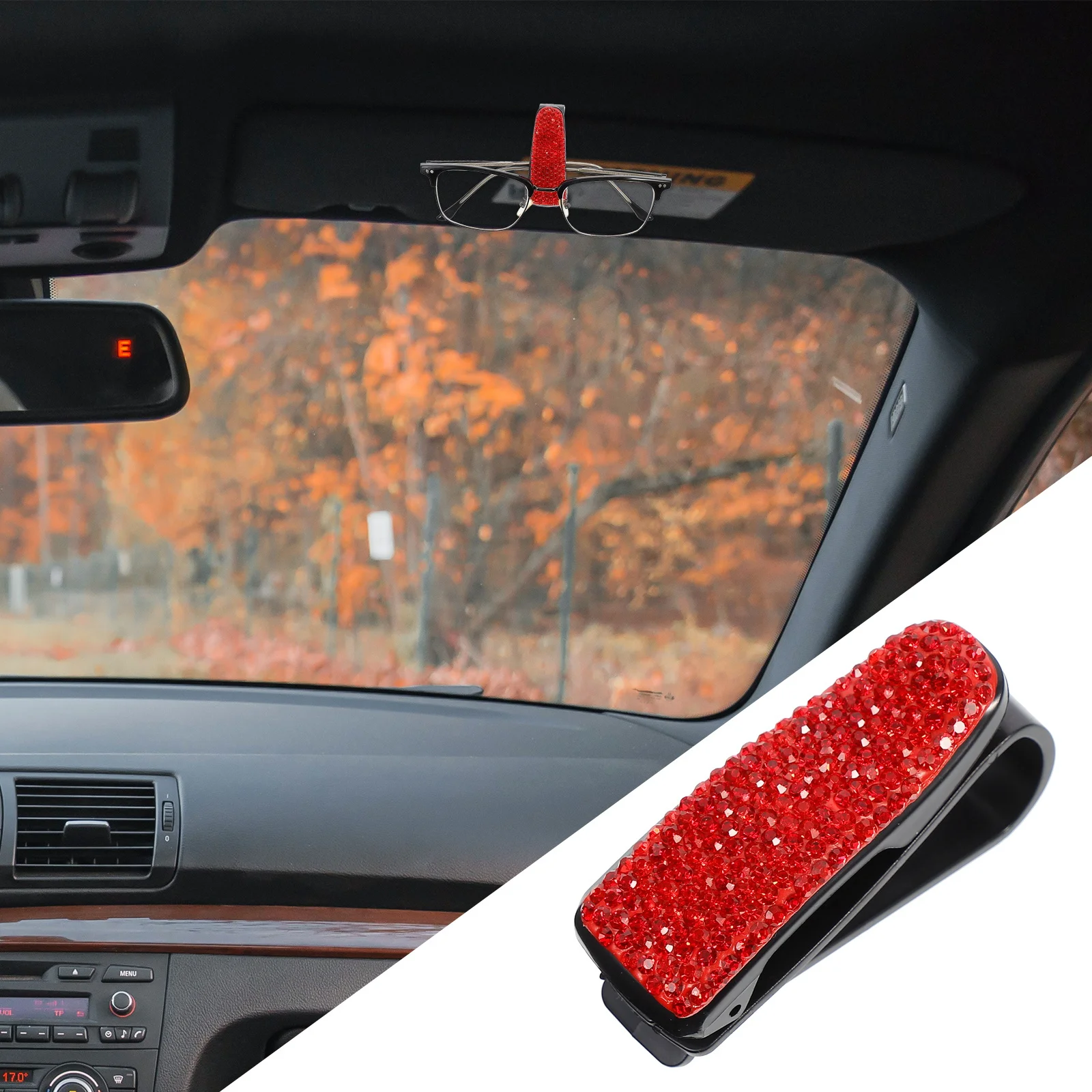 Car Sunglass Holder Plastic Rhinestone Glasses Clip Visor Organizer Cards and Tickets Storage Easy Install Sunglass Visor Clip
Car Sunglass Holder Plastic Rhinestone Glasses Clip Visor Organizer Cards and Tickets Storage Easy Install Sunglass Visor Clip