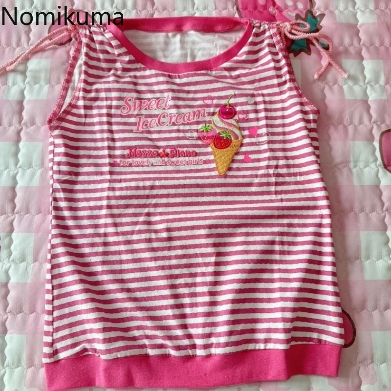 Summer Woman Tshirts Print Cute Embroidery Tees Fashion Sweet Japanese Camisetas 2025 Crop Tops Drawstring Striped Cute T-shirt
Summer Woman Tshirts Print Cute Embroidery Tees Fashion Sweet Japanese Camisetas 2025 Crop Tops Drawstring Striped Cute T-shirt