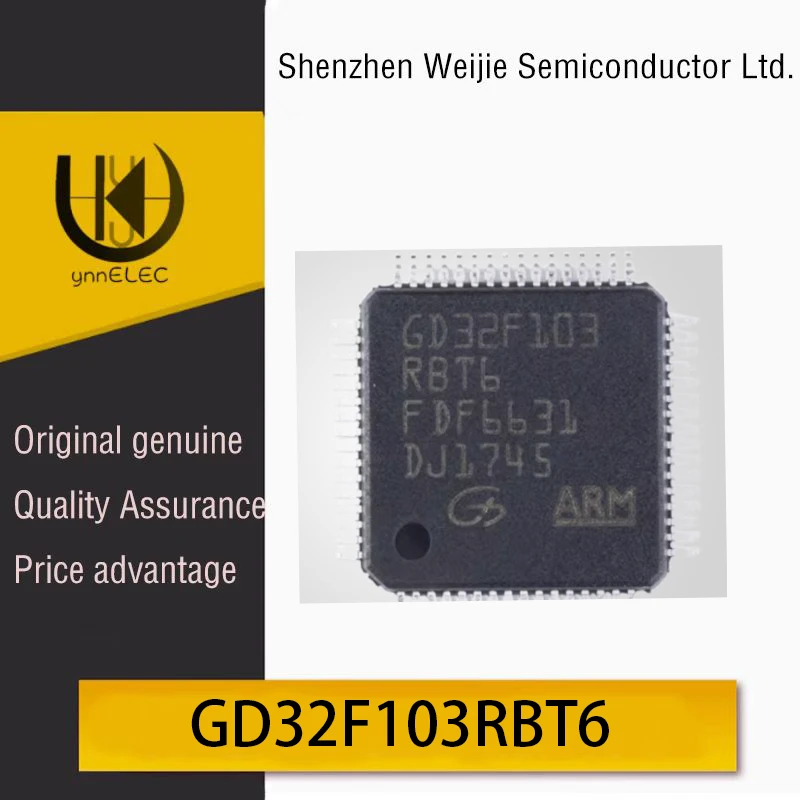 Genuine Original Product Surface Mount GD32F103RBT6 LQFP-64 Package 32-bit Microcontroller Chip Silkscreen
Genuine Original Product Surface Mount GD32F103RBT6 LQFP-64 Package 32-bit Microcontroller Chip Silkscreen