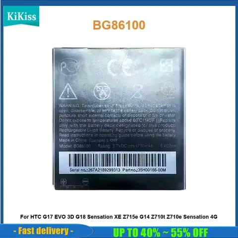 Mobile Phone Battery For HTC G17 EVO 3D G18 Sensation XE Z715e G14 Z710t Z710e Sensation 4G BG86100 1730mAh Real Capacity