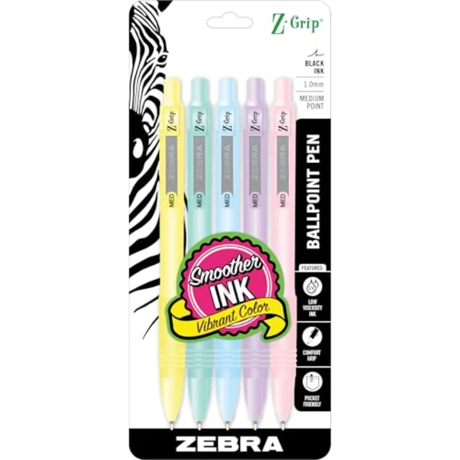 Z-Grip Pastel Retractable Ballpoint Pen, Assorted Color Barrels, 1.0mm Medium Point, Smooth-Flowing Black Ink, School Supplies,
Z-Grip Pastel Retractable Ballpoint Pen, Assorted Color Barrels, 1.0mm Medium Point, Smooth-Flowing Black Ink, School Supplies,