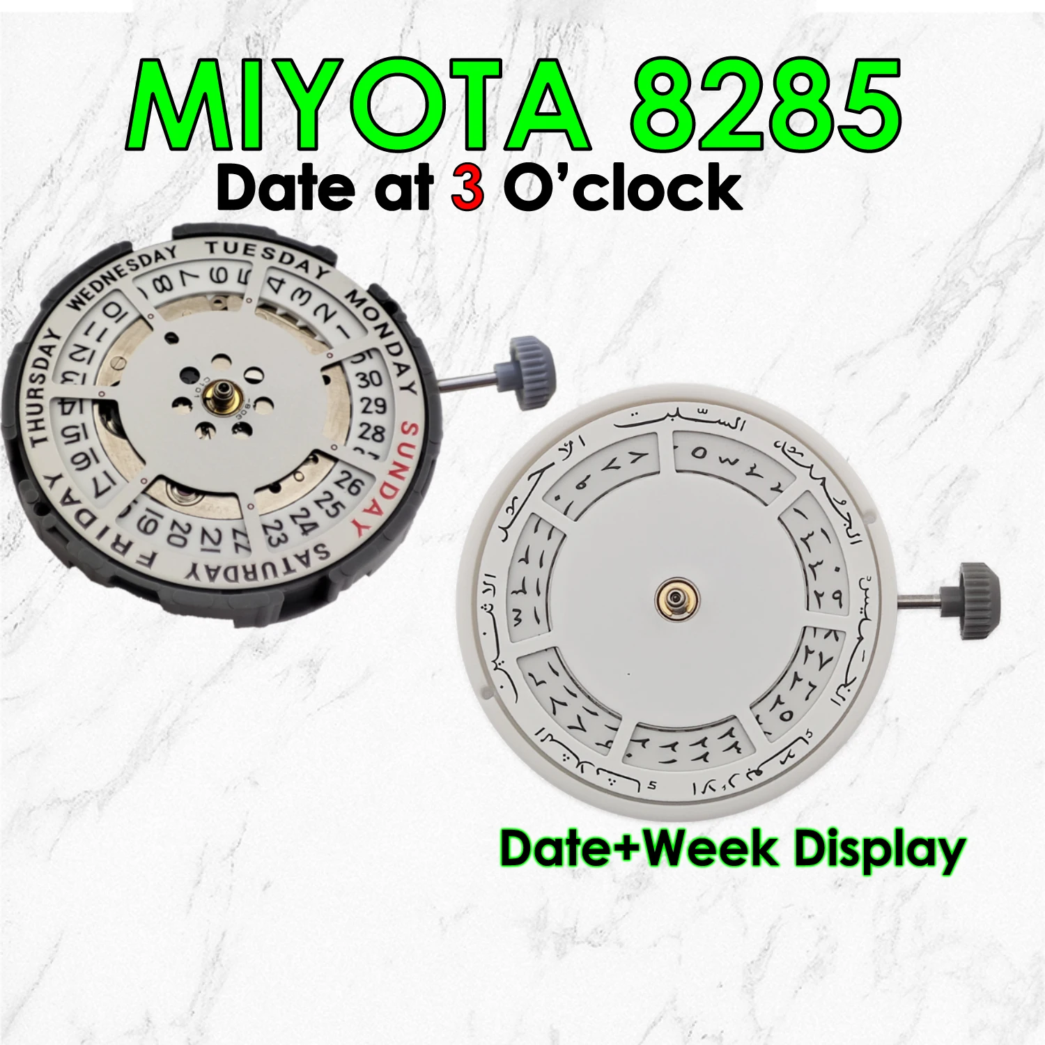 Механизм MIYOTA 8285, автоматические детали для часов, дисплей даты/ недели, 3 часа, 21 драгоценный камень, ротор с гравировкой, аксессуары для ремонта, оптовая продажа
Механизм MIYOTA 8285, автоматические детали для часов, дисплей даты/ недели, 3 часа, 21 драгоценный камень, ротор с гравировкой, аксессуары для ремонта, оптовая продажа