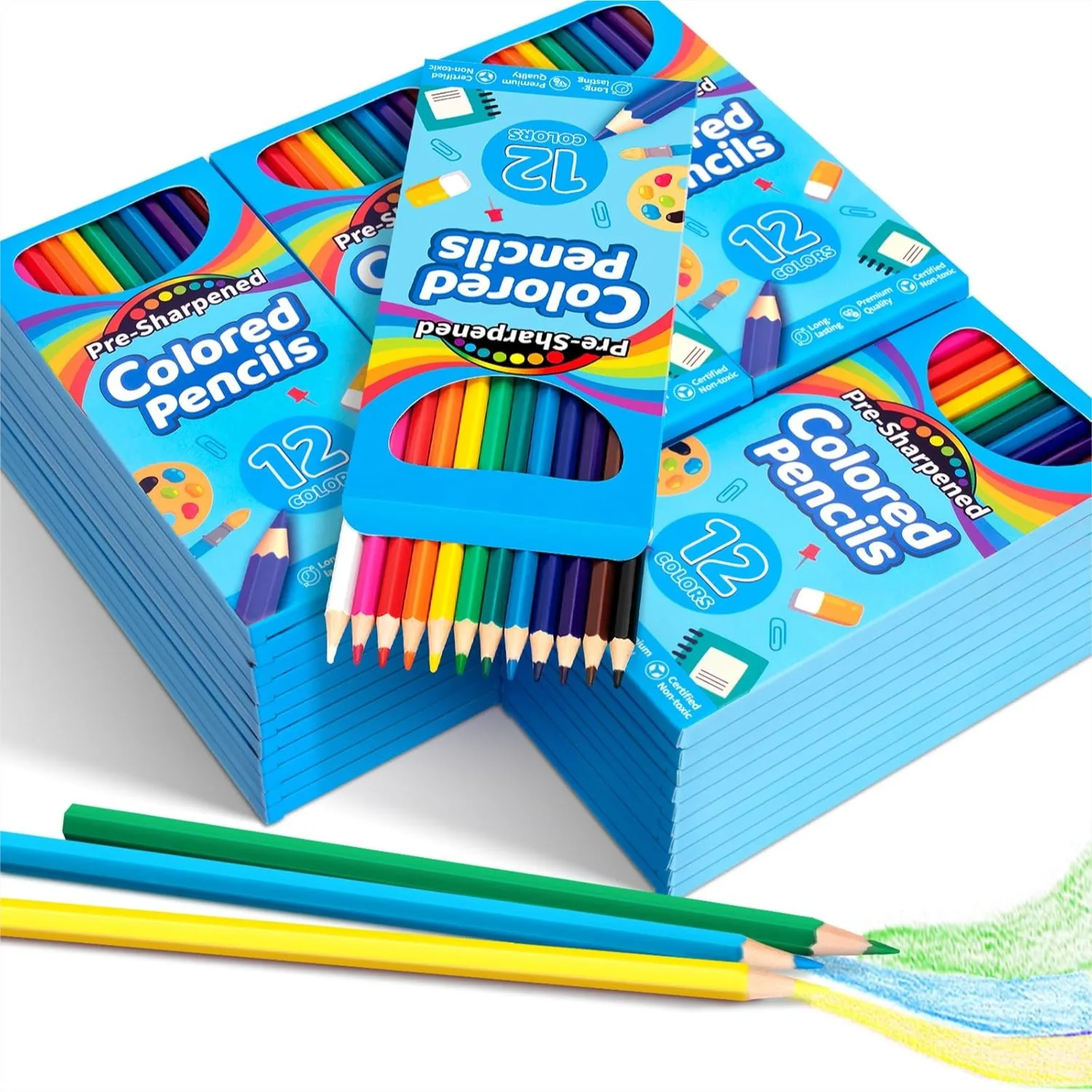 288 Count Colored Pencils For Kids, 24 Pack Bulk Colored Pencils In 12 Colors, Pre-Sharpened Coloring Pencils For School Supplies And Classroom Prizes
288 Count Colored Pencils For Kids, 24 Pack Bulk Colored Pencils In 12 Colors, Pre-Sharpened Coloring Pencils For School Supplies And Classroom Prizes