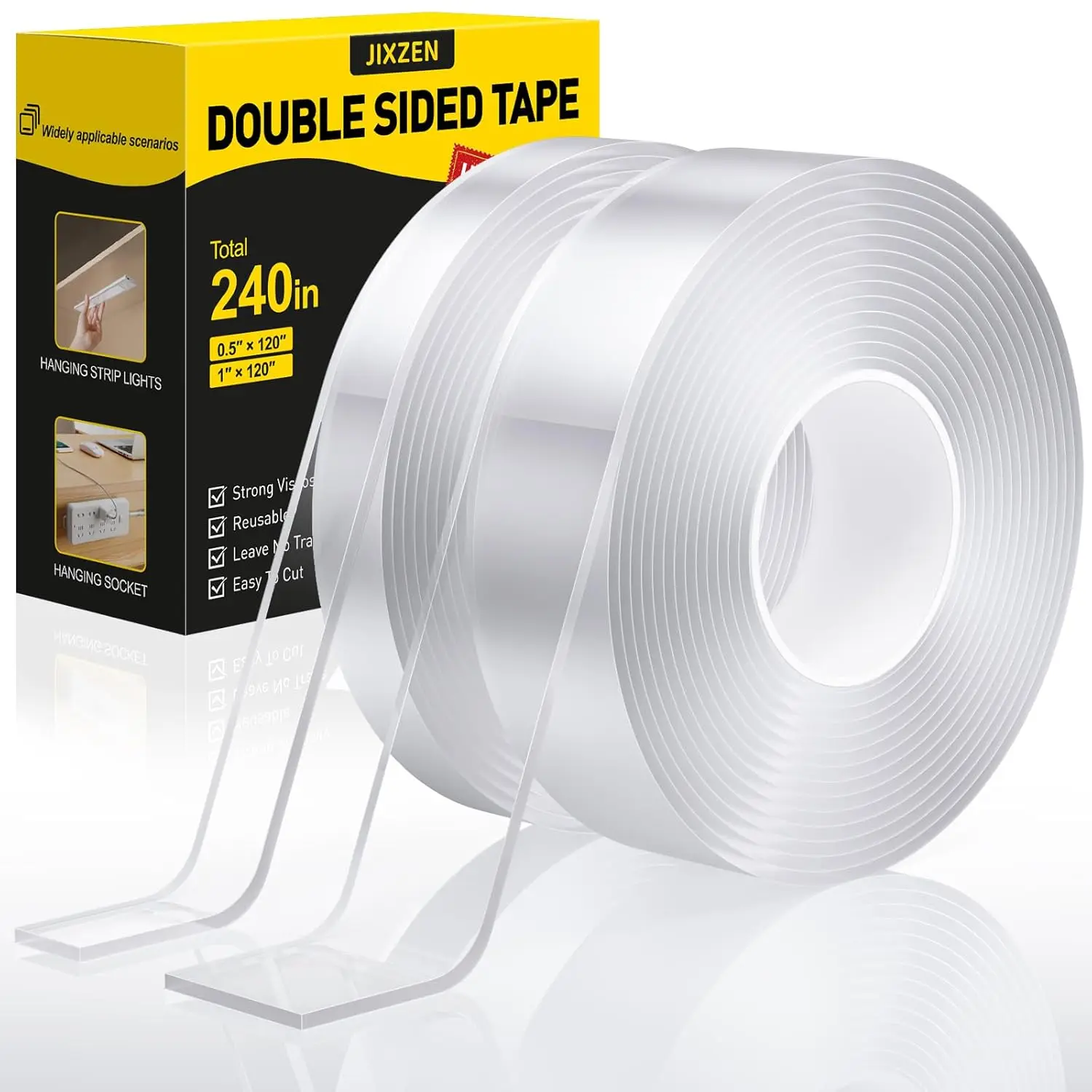 Double Sided Tape Heavy Duty 240" Extra Strong Removable Nano Mounting Tape for Posters, Rugs, Picture Hanging, Wall Decor
Double Sided Tape Heavy Duty 240" Extra Strong Removable Nano Mounting Tape for Posters, Rugs, Picture Hanging, Wall Decor