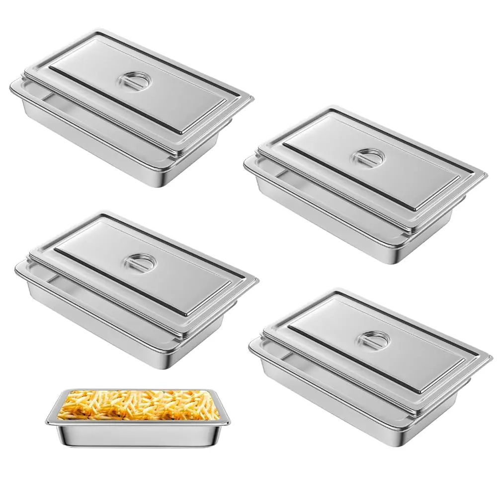 Hotel Pan, Full Size Steam Table Pan 4"" Deep Stainl Steam Table Pan With Lid Full Size Food Pan 20.8"" L X 13"" W Anti Jam
Hotel Pan, Full Size Steam Table Pan 4"" Deep Stainl Steam Table Pan With Lid Full Size Food Pan 20.8"" L X 13"" W Anti Jam
