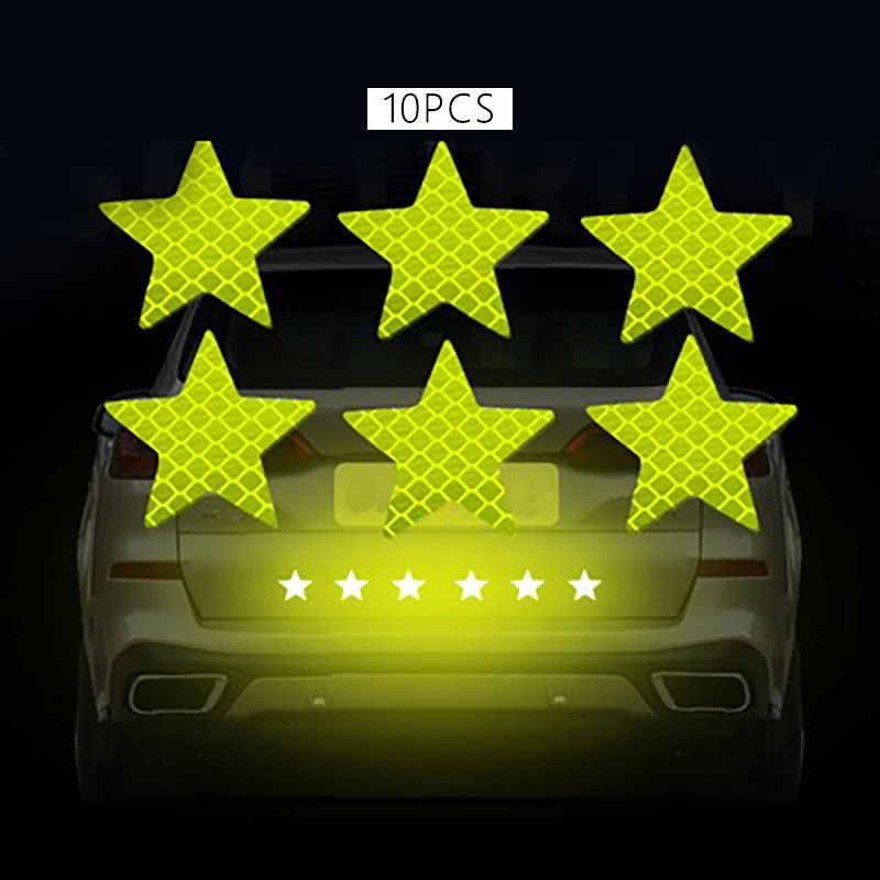 10Pcs Star Shape Reflective Sticker For Car/Motorcycle/Bike Night Riding Safety Tool Strong Reflection Decoration Anti-Scratch
10Pcs Star Shape Reflective Sticker For Car/Motorcycle/Bike Night Riding Safety Tool Strong Reflection Decoration Anti-Scratch