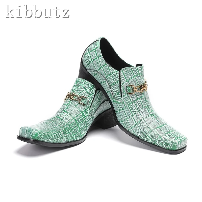 Green Genuine Leather Men Dress Shoes Luxury Handmade 6Cm High Heels Square Toe Business Party & Wedding Footwear
Green Genuine Leather Men Dress Shoes Luxury Handmade 6Cm High Heels Square Toe Business Party & Wedding Footwear