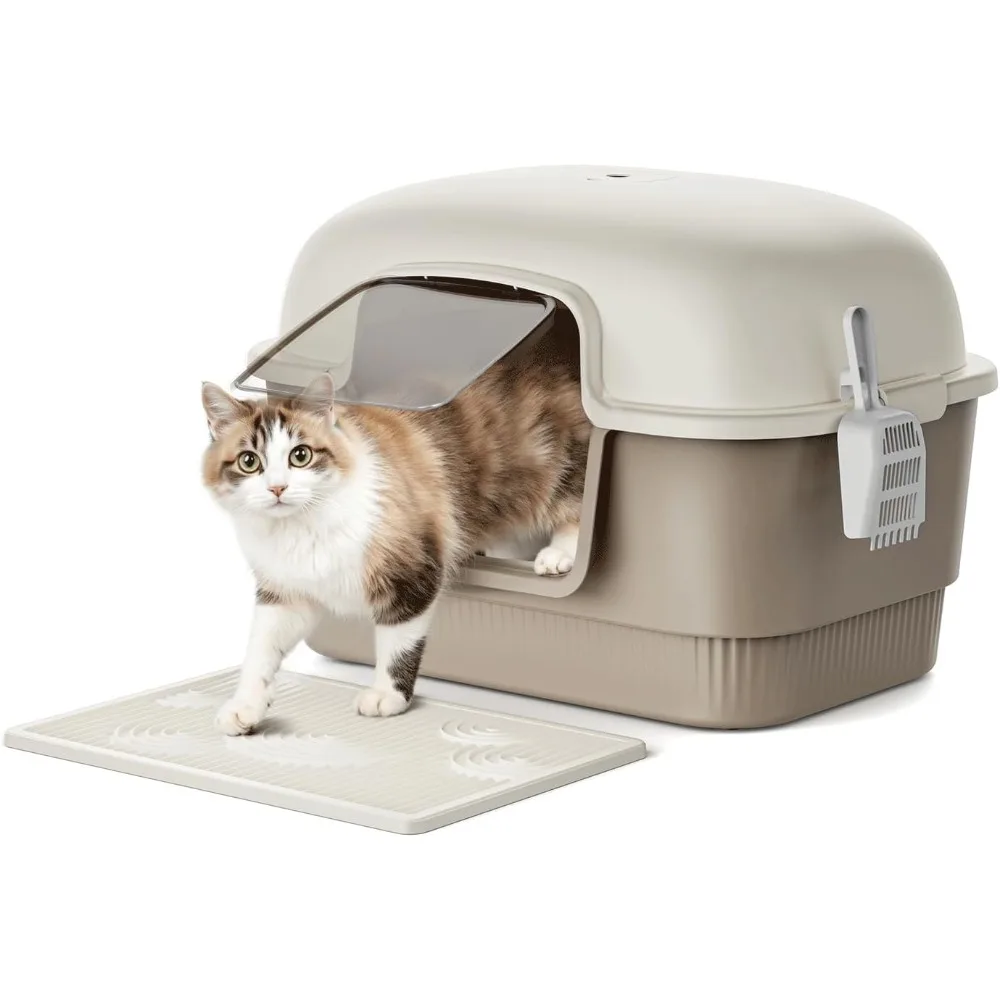 Коробка с ковриком для туалета и совок, закрытые коробки для кошек с высокими стенками для защиты от протечек, закрытая коробка для кошек с рукой
Коробка с ковриком для туалета и совок, закрытые коробки для кошек с высокими стенками для защиты от протечек, закрытая коробка для кошек с рукой