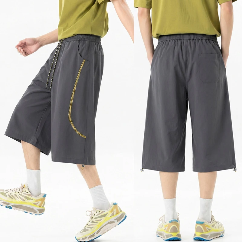 Men's Outdoor Tencel Quick-Dry 3/4 Pants - Lightweight Loose Fit Hiking Shorts with Embroidered Details
Men's Outdoor Tencel Quick-Dry 3/4 Pants - Lightweight Loose Fit Hiking Shorts with Embroidered Details