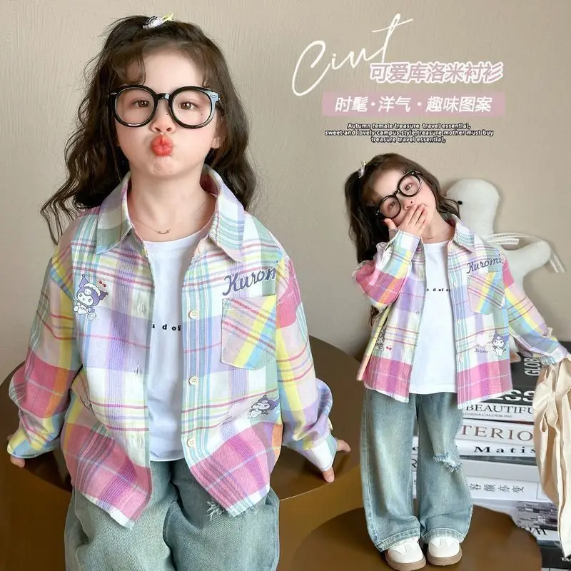 Girly Heart Kuromi Kawaii Sanrio Ins Plaid Shirt Spring Autumn Cute Long Sleeve Children Coat Blouse Clothes Gifts for Kids
Girly Heart Kuromi Kawaii Sanrio Ins Plaid Shirt Spring Autumn Cute Long Sleeve Children Coat Blouse Clothes Gifts for Kids