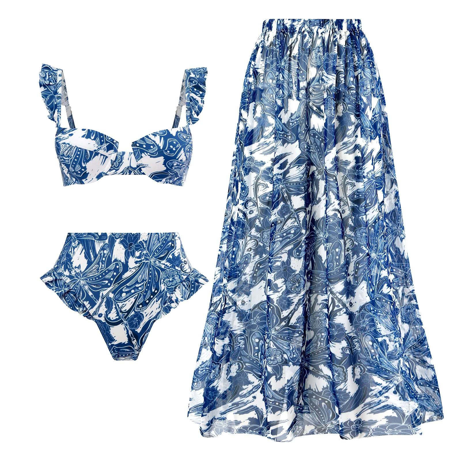 Women's 2 Pieces High-Waist Bikini Underwire Set Swimwear Beach Dress Luxury Designer Bathing Suit Backless Surf Wear
Women's 2 Pieces High-Waist Bikini Underwire Set Swimwear Beach Dress Luxury Designer Bathing Suit Backless Surf Wear