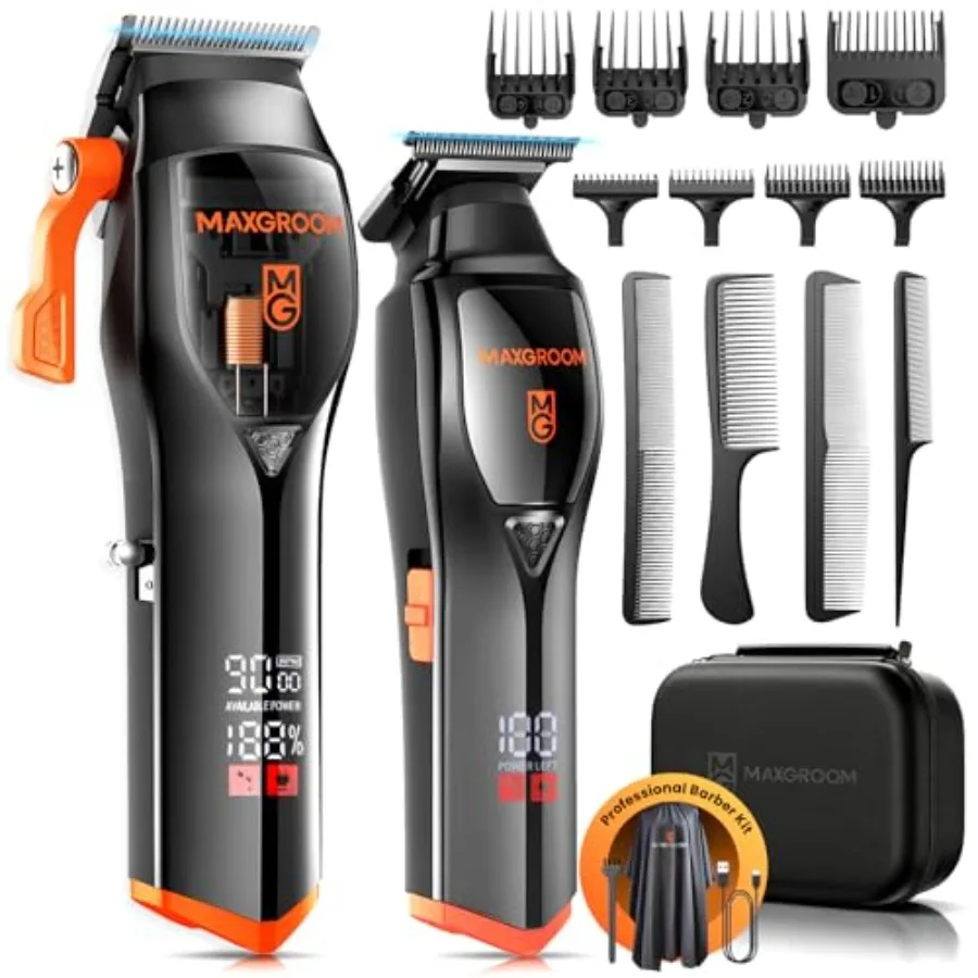 Professional Hair Clippers for Men, 9000 RPM with DLC Self-Sharped Blade, No Pulling or Snagging, Cordless Hair Cutting Clipper
Professional Hair Clippers for Men, 9000 RPM with DLC Self-Sharped Blade, No Pulling or Snagging, Cordless Hair Cutting Clipper