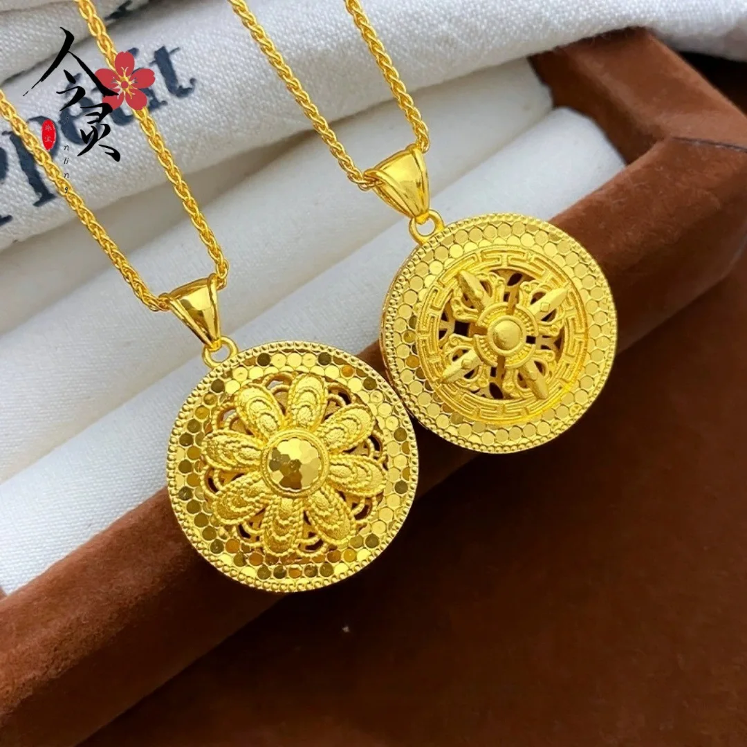 Luxury 24K 9999 Pure Gold real gold Women's Palace Style Necklace Hollow Ice Crushed Gold Flower Plate Pendant
Luxury 24K 9999 Pure Gold real gold Women's Palace Style Necklace Hollow Ice Crushed Gold Flower Plate Pendant