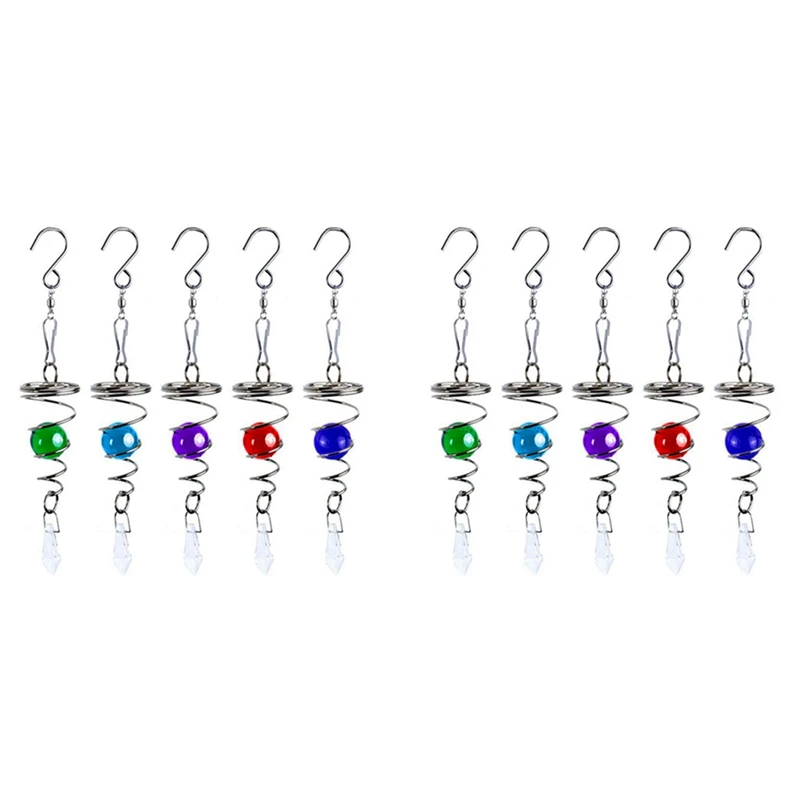 A40T 10Pcs Spiral Wind Chimes Crystal Ball Wind Spinner Pendants Rotating Hook Wind Chime Tail For Home Garden Decoration
A40T 10Pcs Spiral Wind Chimes Crystal Ball Wind Spinner Pendants Rotating Hook Wind Chime Tail For Home Garden Decoration