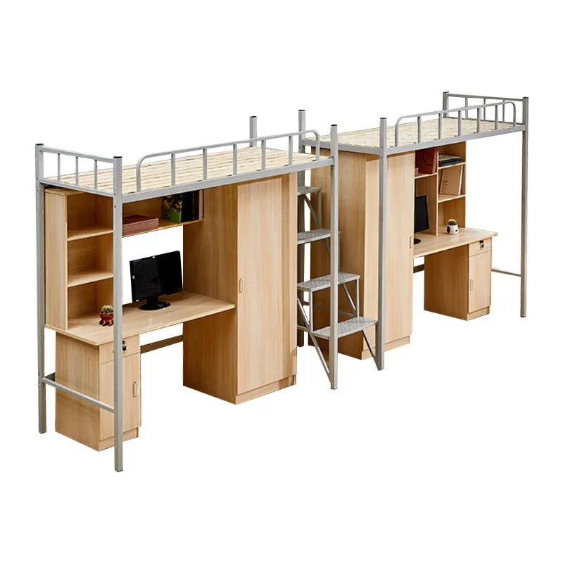 College dormitory upper bed and lower table combination bed staff dormitory raised bed home small apartment
College dormitory upper bed and lower table combination bed staff dormitory raised bed home small apartment