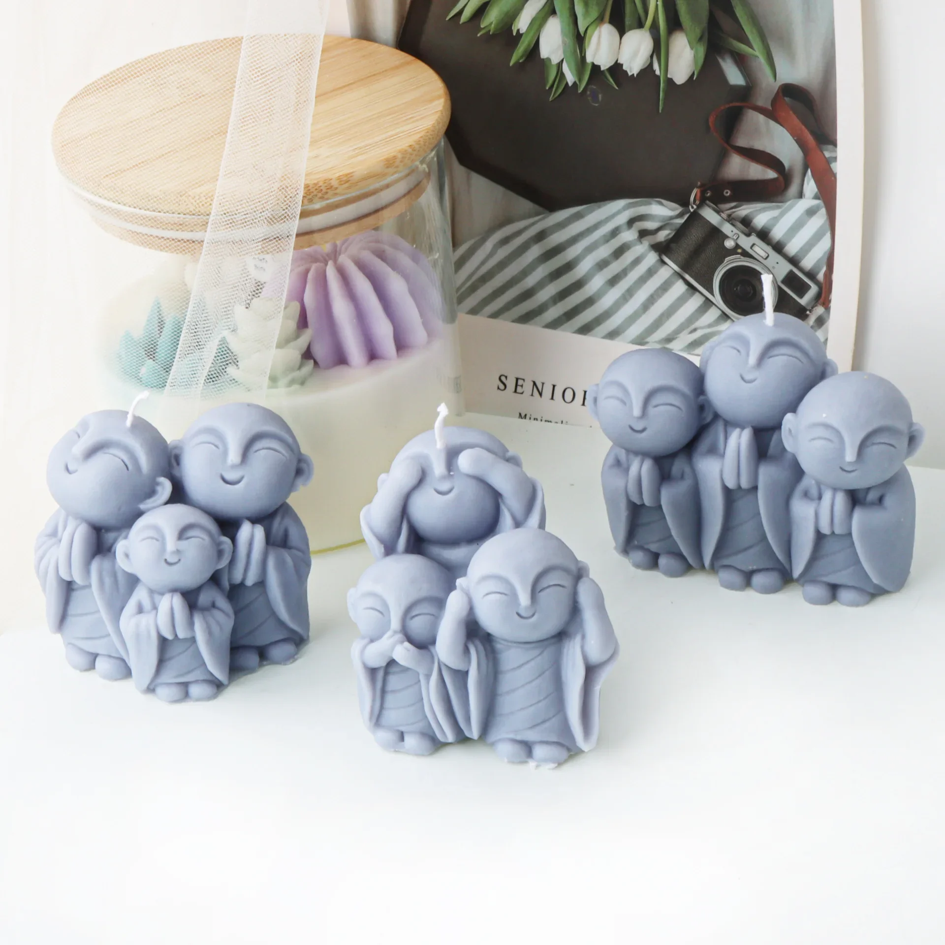 3D три милых монаха, силиконовые формы для свечей для блигирования глаз, Будда Майтрейи, эпоксидная смола, силиконовые формы для монахов, гипсовые формы
3D три милых монаха, силиконовые формы для свечей для блигирования глаз, Будда Майтрейи, эпоксидная смола, силиконовые формы для монахов, гипсовые формы