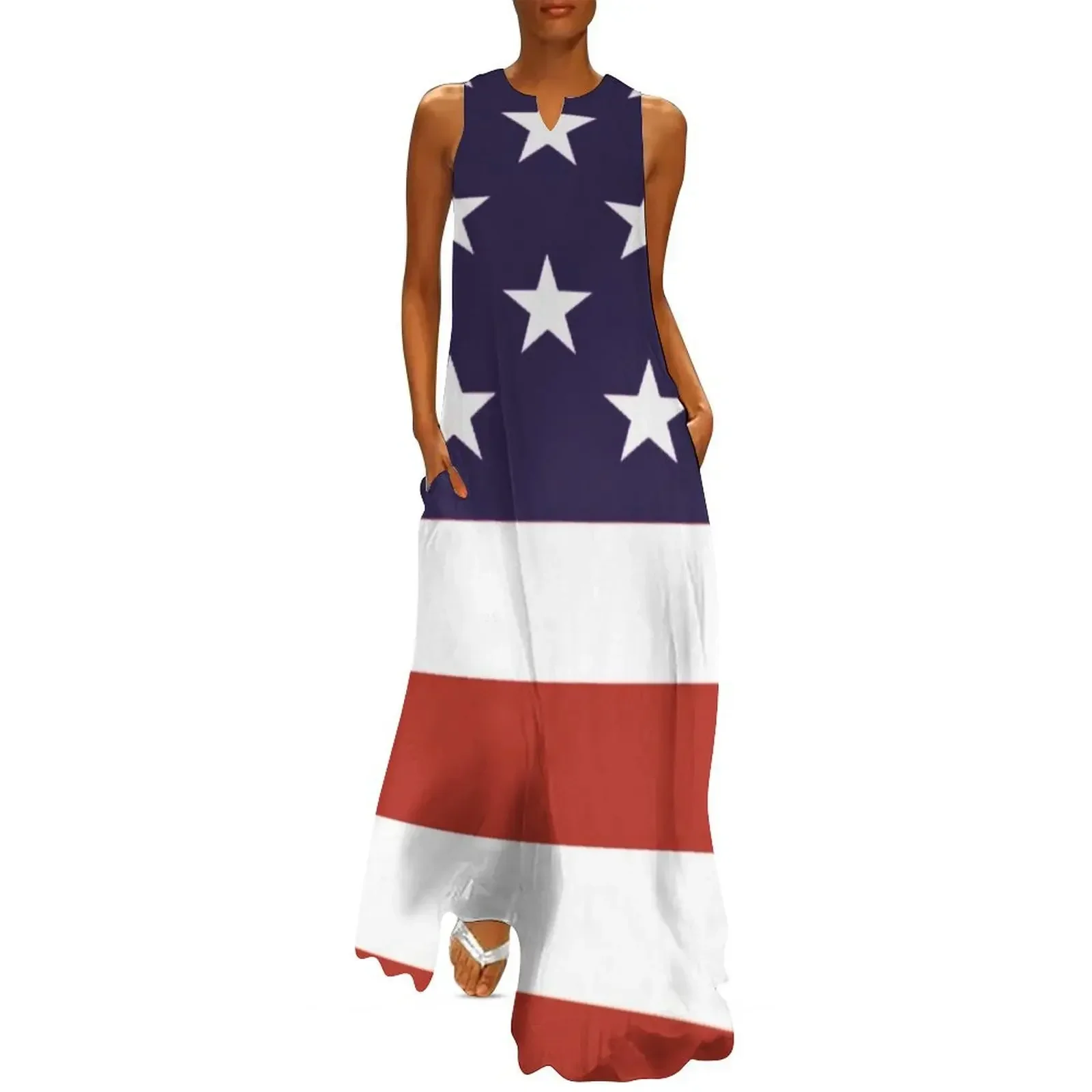 Stars and Stripes Red White and Blue USA Flag Long Dress festival outfit women Dress 
Stars and Stripes Red White and Blue USA Flag Long Dress festival outfit women Dress