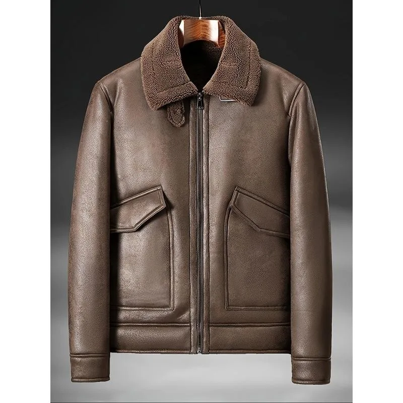Men's Shearling Leather Jacket K 31265 Spring 2026 Five-Quarter Sleeve Other Material 100% Non-deformable Men's Outerwear
Men's Shearling Leather Jacket K 31265 Spring 2026 Five-Quarter Sleeve Other Material 100% Non-deformable Men's Outerwear