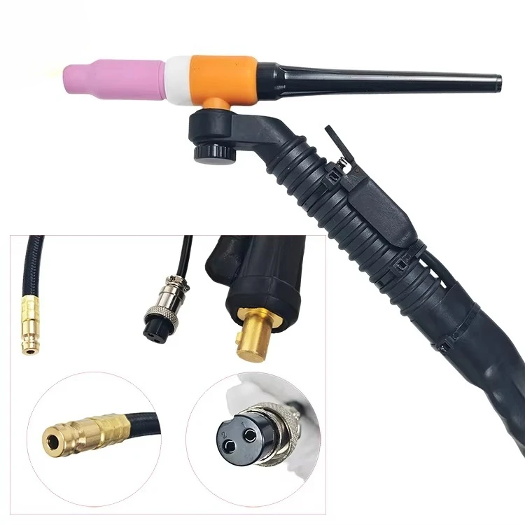 WTR-17 Air-cooled TIG Welding Torch Rotatable Head 8m Cable Leather Cover