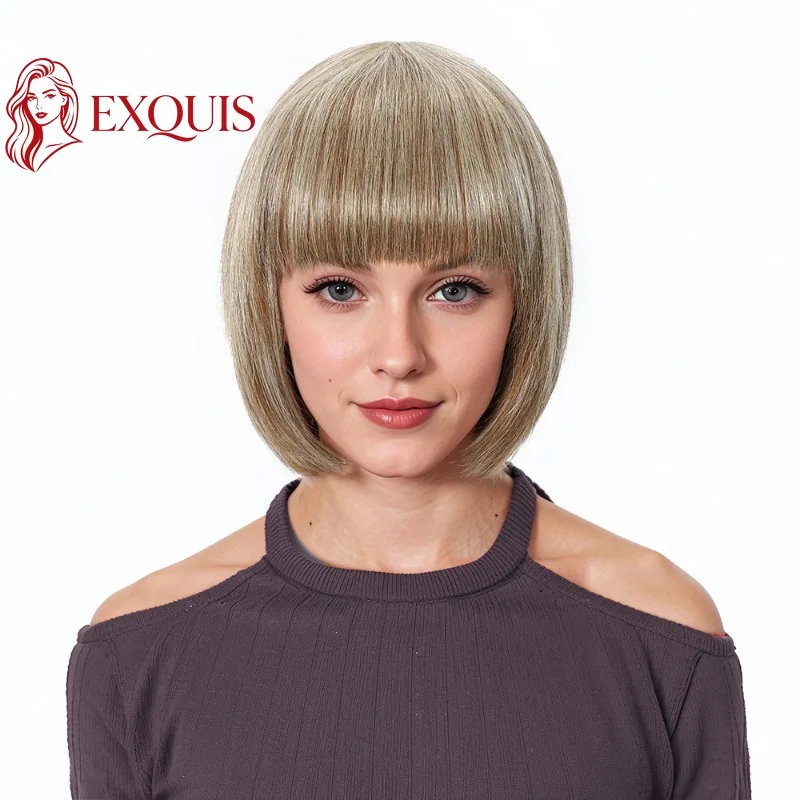 8 Inch M4/60# Short Bob Straight Hair Full Machine Human Hair Wig with Bangs Comfortable Fit for Women Daily Wear Office Styling
8 Inch M4/60# Short Bob Straight Hair Full Machine Human Hair Wig with Bangs Comfortable Fit for Women Daily Wear Office Styling