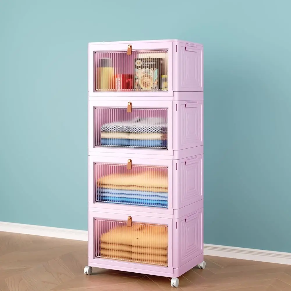 4 Tier Stackable Plastic Storage Bins With Lid And Wheels - 23 Qt Closet Organizers And Foldable Storage Containers,
4 Tier Stackable Plastic Storage Bins With Lid And Wheels - 23 Qt Closet Organizers And Foldable Storage Containers,