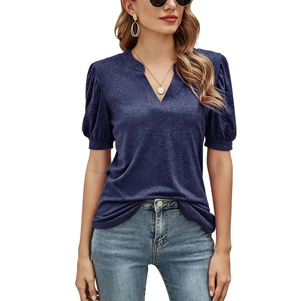 Woman Clothing Summer T-shirt Puff Short Sleeve Tops Tees Korean Popular Clothes T Shirt for Women Blouses Blue Casual Tshirt
Woman Clothing Summer T-shirt Puff Short Sleeve Tops Tees Korean Popular Clothes T Shirt for Women Blouses Blue Casual Tshirt