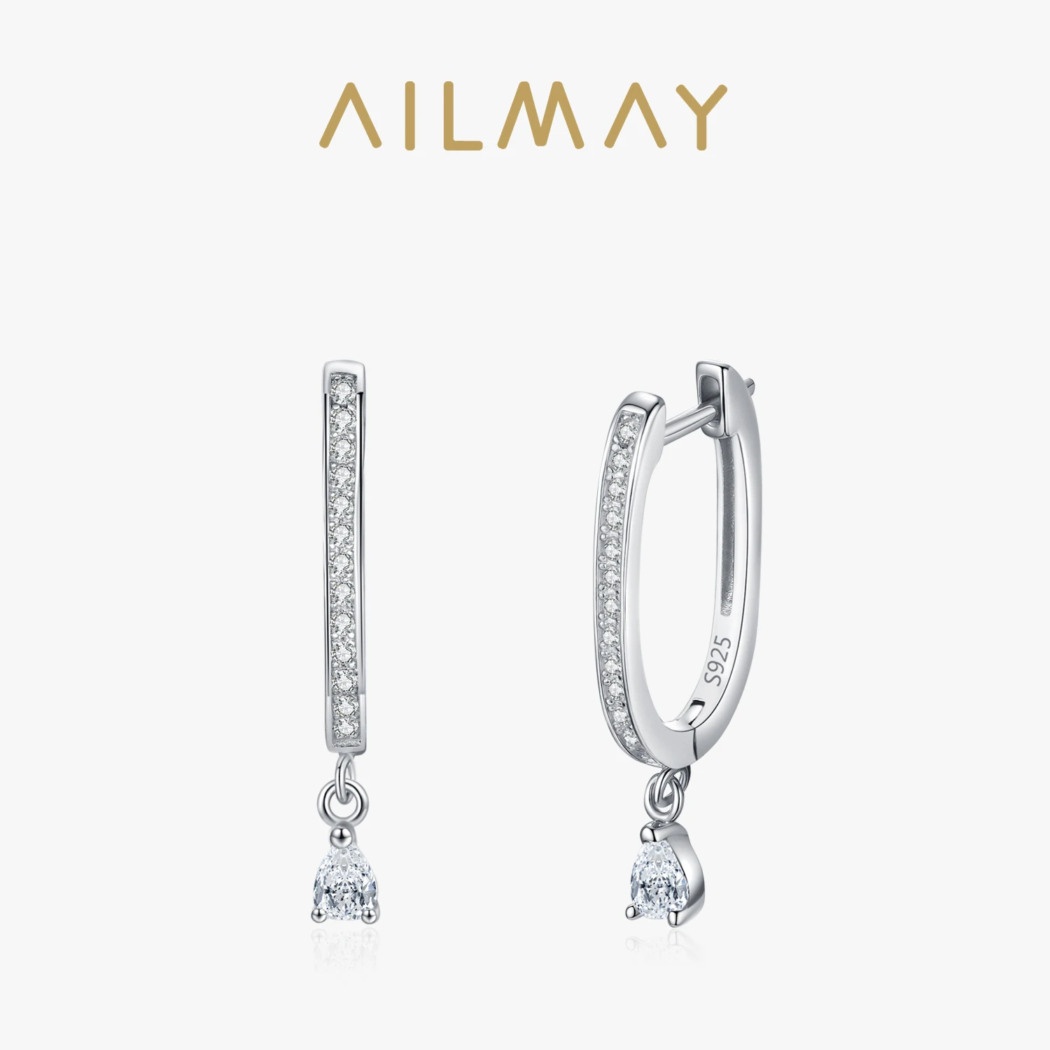 Ailmay 100% стерлингового серебра 925 пробы, классические грушевидные серьги-кольца с цирконием для женщин, свадебные украшения, аксессуары
Ailmay 100% стерлингового серебра 925 пробы, классические грушевидные серьги-кольца с цирконием для женщин, свадебные украшения, аксессуары