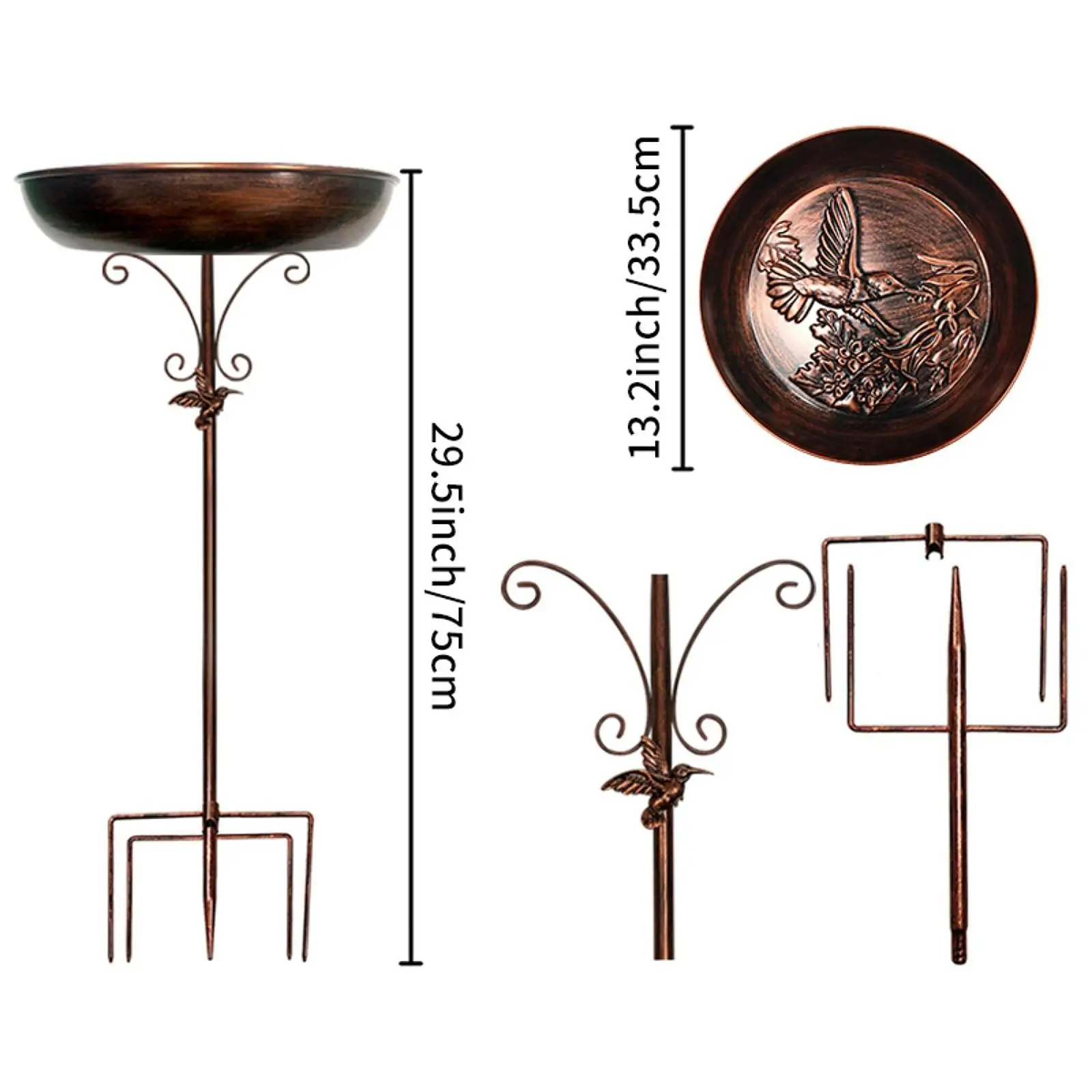 Bird Bath Feeder Bowl Iron Easy to Assemble Birdfeeder for Garden Lawn Patio
Bird Bath Feeder Bowl Iron Easy to Assemble Birdfeeder for Garden Lawn Patio