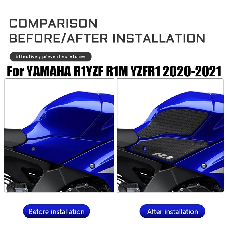 Tank Rubber Sticker Protector Sheath Knee Tank Pad For YAMAHA R1YZF R1M YZFR1 2020-2021
Tank Rubber Sticker Protector Sheath Knee Tank Pad For YAMAHA R1YZF R1M YZFR1 2020-2021